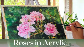 How to Paint Flowers | Roses in Acrylic