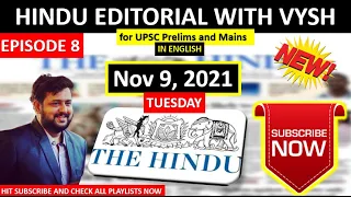 BEST Hindu Editorial in English  | Hindu EDITORIAL in English | 9th November 2021 | By Vysh | HINDU