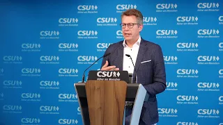 Pressekonferenz mit Generalsekretär Markus Blume nach der Parteivorstandssitzung