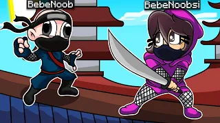 ¡NOS CONVERTIMOS EN NINJAS! 😱🐱‍👤 BEBE NOOB Y BEBE NOOBSI EN MINECRAFT ROBLOX