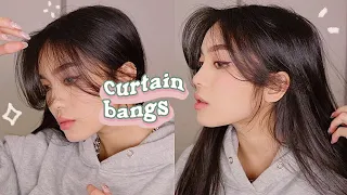 HOW TO STYLE CURTAIN BANGS + LAYERS  💫 HAIR TUTORIAL