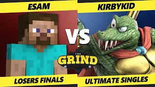 The Grind 161 Losers Finals - ESAM (Pikachu, Steve) Vs. KirbyKid (K Rool) Smash Ultimate - SSBU