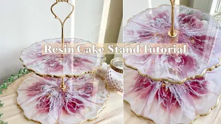 Beautiful 2 Tier 3D Flower Resin Cake Stand