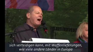 Olaf Scholz verteidigte zum Tag der Arbeit die Waffenlieferungen in die Ukraine