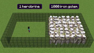 1000 iron golems vs 1 herobrine (but herobrine has all effects)