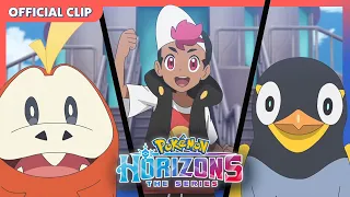 UK: Wattrel and Fuecoco Battle Cap! | Pokémon Horizons: The Series | Official Clip