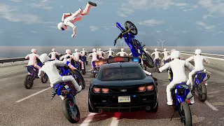 A Hoard of NPC Motocross Riders Fighting for Survival