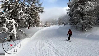 [5K] Skiing Nax Mont-Noble, La Comb to La Dzorniva keeping right, Valais Switzerland, GoPro HERO9 5k