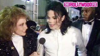 Michael Jackson Gets Stopped By Reporters Backstage At The 1993 American Music Awards In Los Angeles