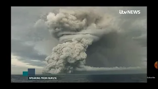 massive volcano eruption send tsunami warning in Japan