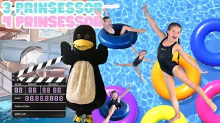 En pingvin, en reklamfilm, vattenrutschbanor och russinfingrar 💜🐧🎬🎢💦-3prinsessor VLOGG💕