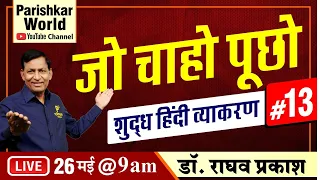 जो चाहो पूछो | शुद्ध हिंदी व्याकरण #13 | By Dr. Raghav Prakash Sir | REET | PATWAR | PSI | All Exam