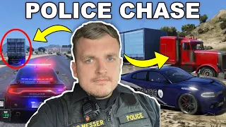 POLICE Chase a SEMI-TRUCK! | Real Cop Plays GTA V RP