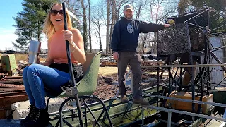 Will It Run? "Farmer Built" AIRBOAT  With Seized Cadillac V8 - NNKH