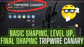 Basic Shaping, Level Up and Final Shaping guide to Tripwire Canary combat bow - Destiny 2