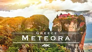 Meteora Monasteries, Greece 🇬🇷 - by drone [4K]