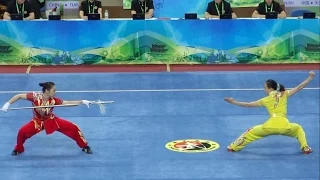 2014 1st China National Wushu Games 第一届全国武术运动大会 Women Duilian Jiangsu Team 江苏 沈清 张洋洋 9.62