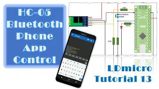 LDmicro 13:  HC-05 Bluetooth Phone App Control (Microcontroller PLC Ladder Programming with LDmicro)