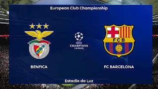 Benfica VS FC Barcelona UEF CHAMPIONS LEAGUE Gameplay PC full match Pes 2021