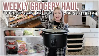 WEEKLY GROCERY HAUL FAMILY OF 6 | MEAL PLAN + WEEKLY MEAL PREP + FRIDGE RESTOCK | WW LUNCH MEAL PREP