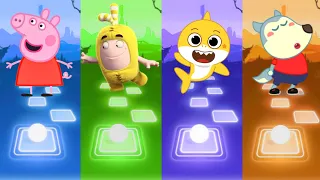 Peppa Pig 🆚 Oddbods Bubbles 🆚 Baby Shark 🆚 Wolfoo Tiles Hop EDM Rush