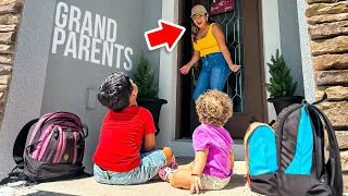 Leaving Our Kids ALONE At Their Grandparents Doorstep!