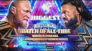 WWE Wrestlemania 38: Brock Lesnar vs Roman Reigns (Winner Take All Championship Unification)