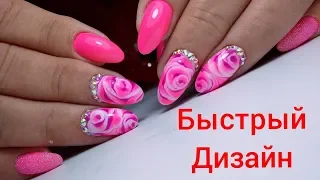 Beautiful and simple design of red flower nails. TOP Surprising Nails Designs