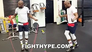 FLOYD MAYWEATHER STILL SICK ON THE JUMP ROPE; GOING HARD TRAINING TILL THE BREAK OF DAWN AT AGE 43