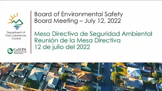 Board of Environmental Safety Meeting - July 12, 2022