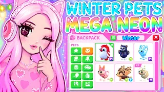 Turning ALL WINTER PETS Into MEGA NEONS And NEONS In Adopt Me! Roblox Adopt Me