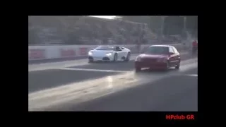 B series Turbo Civic vs Lamborghini - Drag Pulls