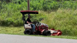 Ventrac 4520P brush mowing