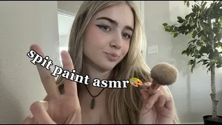 ASMR Spit painting your makeup (up close, mouth sounds, personal attention)