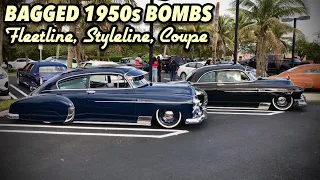 Bomb Show 1950 Chevy Fleetline, 1949 Chevy Styleline, 1950 Chevy Sport Coupe, 1950 Pontiac Chieftain