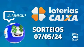 Loterias CAIXA: Mega-Sena, Quina, Lotofácil e mais 07/05/2024