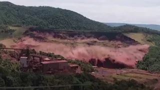 Terrifying moment of Brazil dam collapse