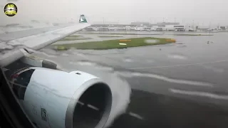 A330: Heavy Storm and Extreme Rain Sydney Landing, NICE Water Spray, Cathay Pacific[AirClips]