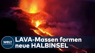 VULKAN CUMBRE  VIEJA: Lava bringt das Meer vor La Palma zum Kochen