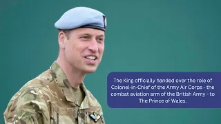 The King hands over the role of Colonel-in-Chief of the Army Air Corps to The Prince of Wales.