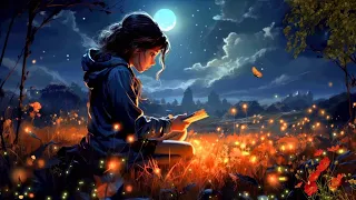 Calm Vibes for Relaxation and Study | A Girl Engrossed in a Book with Night Sky | Serene Edits