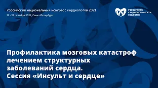 «Профилактика мозговых катастроф лечением структурных заболеваний сердца». Сессия «Инсульт и сердце»