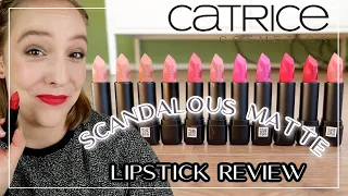 CATRICE SCANDALOUS MATTE LIPSTICK // Review & swatches of all 11 shades. Best Catrice lipstick yet?