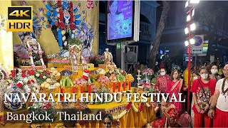 4K HDR| Walking tour Hindu Festival| Navaratri of Sri Maha Mariamman Temple| Silom Bangkok| Thailand