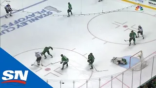 Ben Bishop Drops After Taking Shot To Upper Body, Blues Go On To Score