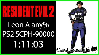 Resident Evil 2 (PS1) Speedrun - Leon A (1:11:03 - PS2 SCPH-90000)