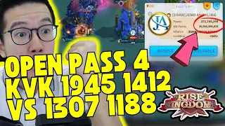 LIVE OPEN PASS 4 KVK HELL 1945 1412 vs 1307 1188 LETSSS GOOO!!! Rise Of Kingdoms ROK Indonesia