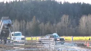 2008 duramax pulls out stuck semi!