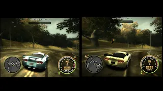 Chevrolet Corvette battle - Junkman C6 VS Bonus C6R - NFS Most Wanted Rosewood&Lyons Race 2 in 1