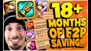 He saved scrolls for 18 MONTHS as a F2P Player?!? (Summoners War)